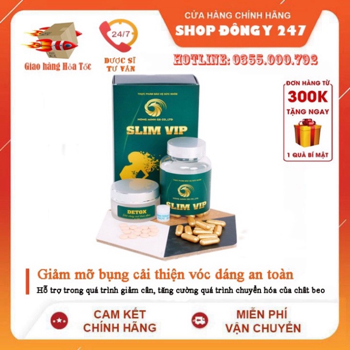 - Giảm Cân SLim Vip Gold Giảm Cân Cấp Tốc Đào Thải Độc Tố Mỡ Thừa