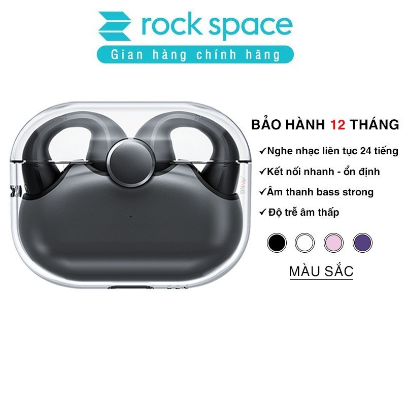 Tai nghe bluetooth ROCKSPACE Earcuffs TWS Earphone kẹp tai nghe nhạc liên tục 24h bảo hành 12 tháng