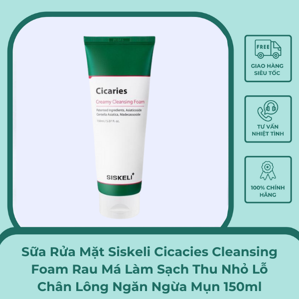 Sữa Rửa Mặt Siskeli Cicacies Cleansing Foam Rau Má Làm Sạch Thu Nhỏ Lỗ Chân Lông Ngăn Ngừa Mụn 150ml - Xuân Nghi Store