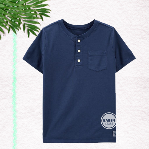 Áo xuất dư Oshkosh Henley cổ trụ bé trai size 12m - 14t