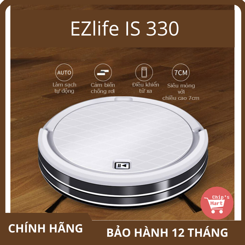 Robot hút bụi ezlife is 330 – máy hút bụi thông minh - điều khiển từ xa - tự động sạc - quay đầu khi chạm vật cản