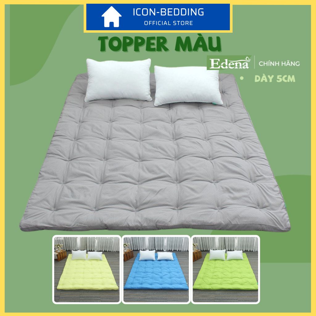 Topper edena lót nệm trải sàn tiện ích, làm mềm nệm nhiều màu - hàng chính hãng