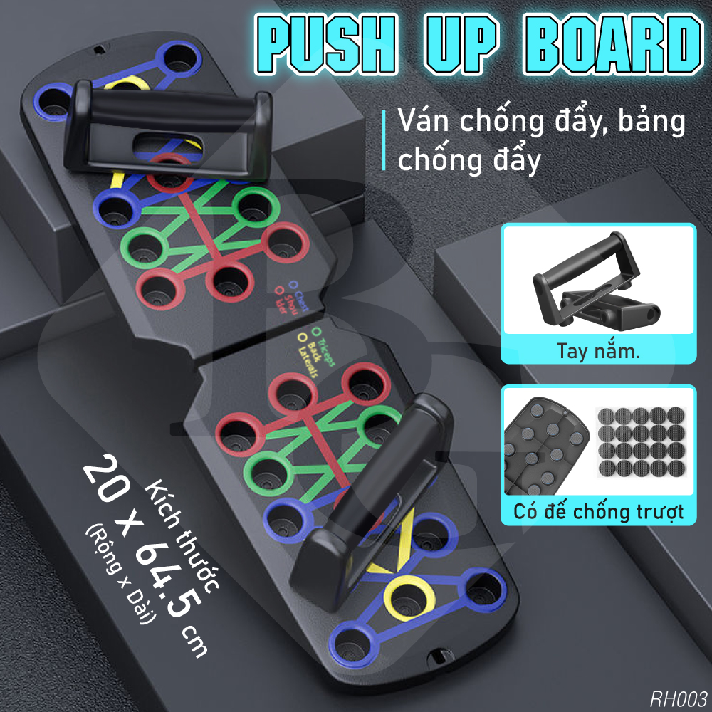 Dụng Cụ Hít Đất Tập Gym BG - Băng Cứng Chống Đẩy, Chịu Lực Cao, Có Vạch Kẻ Hướng Dẫn, Dễ Diệt Bụi