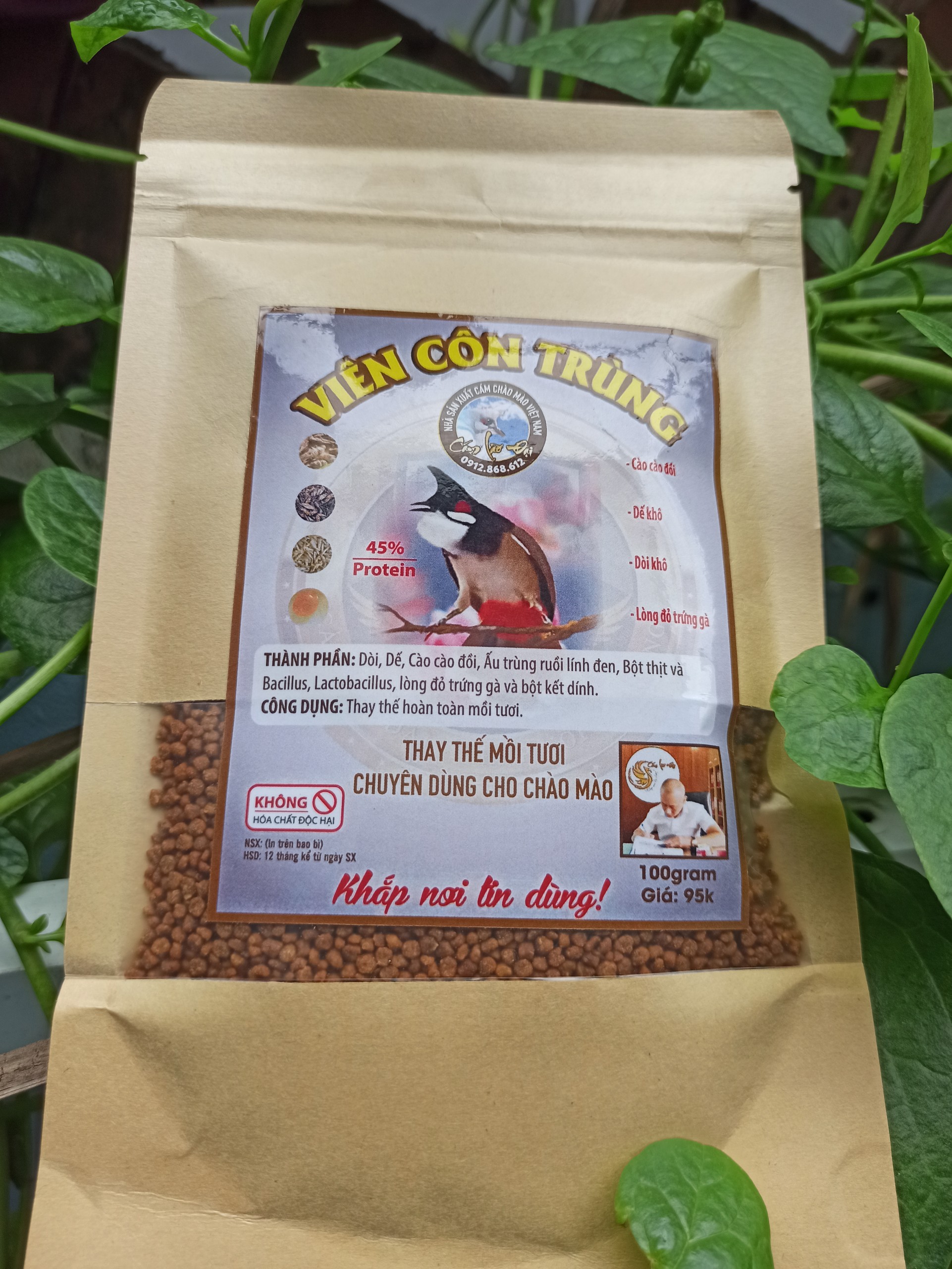 Vien côn trùng căng lửa dành cho chim cảnh