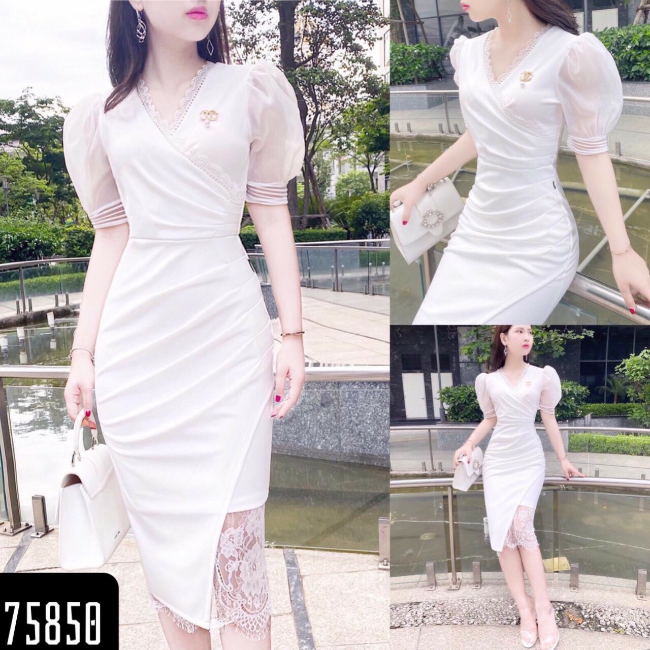 [FREE SHIP] ĐẦM BODY NỮ PHỐI REN CỔ TIM DỰ TIỆC KẾT HỢP ĐI CHƠI SIÊU SANG CHẢNH TH TNM54