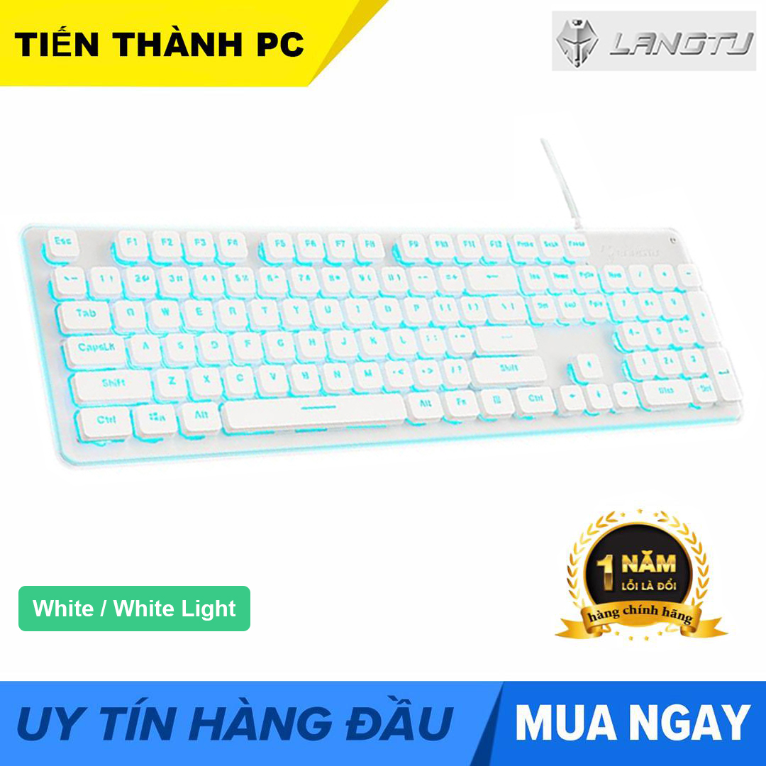 Bàn  Phím Giả Cơ Chơi Game LANGTU L1 Bảng Kim loại Cao Cấp Có LED Chiếu Sáng Full size 104 Phím - BẢO HÀNH 12 THÁNG