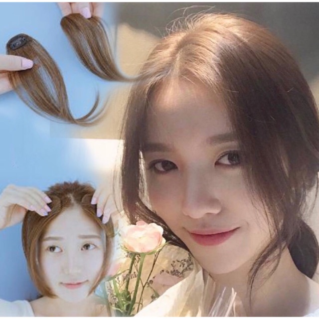 Tóc Giả Kẹp Mái Dài Thẳng Tự Nhiên Tóc Giả Nữ Hàn Quốc