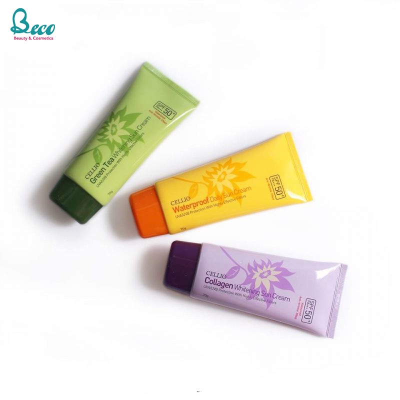 Kem Chống Nắng Cellio SPF 50+ PA+++ - Xanh lá cây