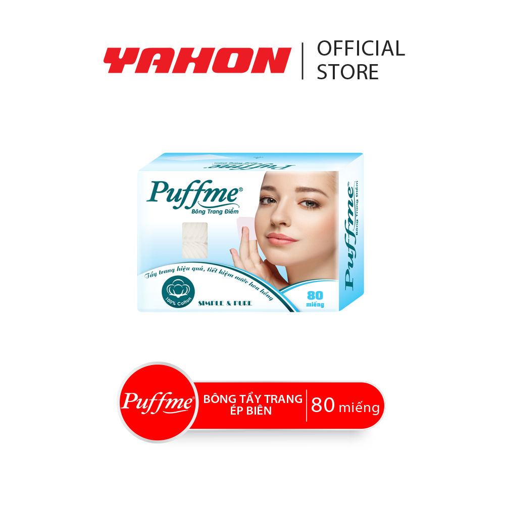 Hộp Bông Tẩy Trang Ép Biên PUFFME, 80 Miếng/Hộp