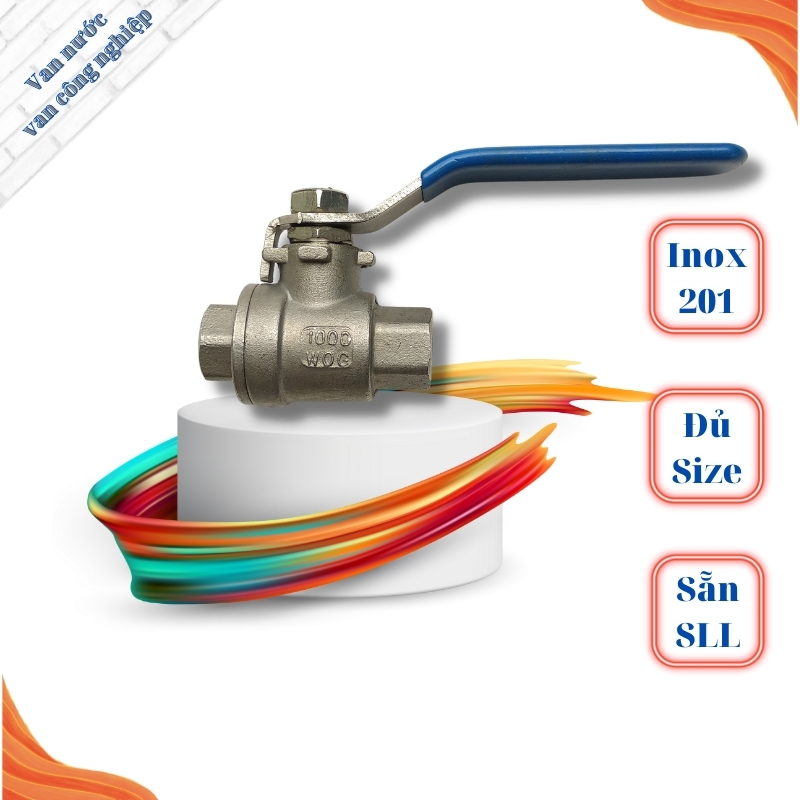 van bi inox 201 phi 13 van nước tay gạt chất liệu bằng thép không gỉ
