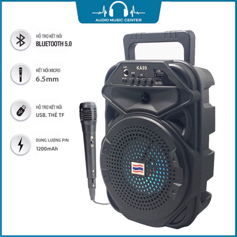 Loa bluetooth mini hát karaoke khuyến mãi mic KA99 - Micro karaoke không dây mini nghe nhạc cực đã New