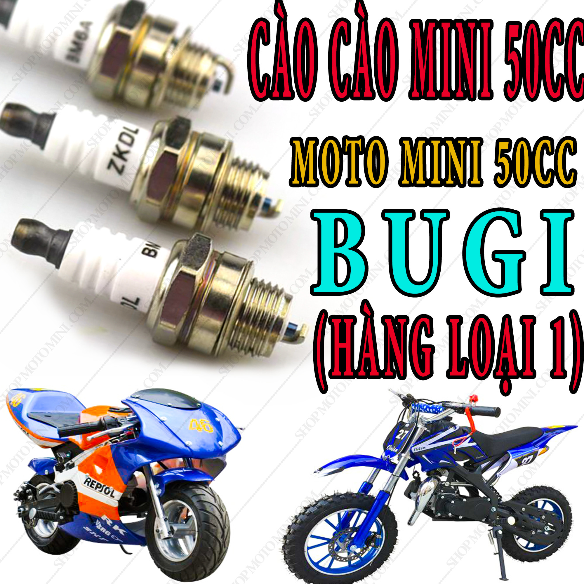 Bugi đánh lửa cào cào mini 50cc (Hàng Loại 1) | phụ tùng Bugi tạo lửa IC xe moto mini 49cc | Xe mô tô gắn máy cắt cỏ