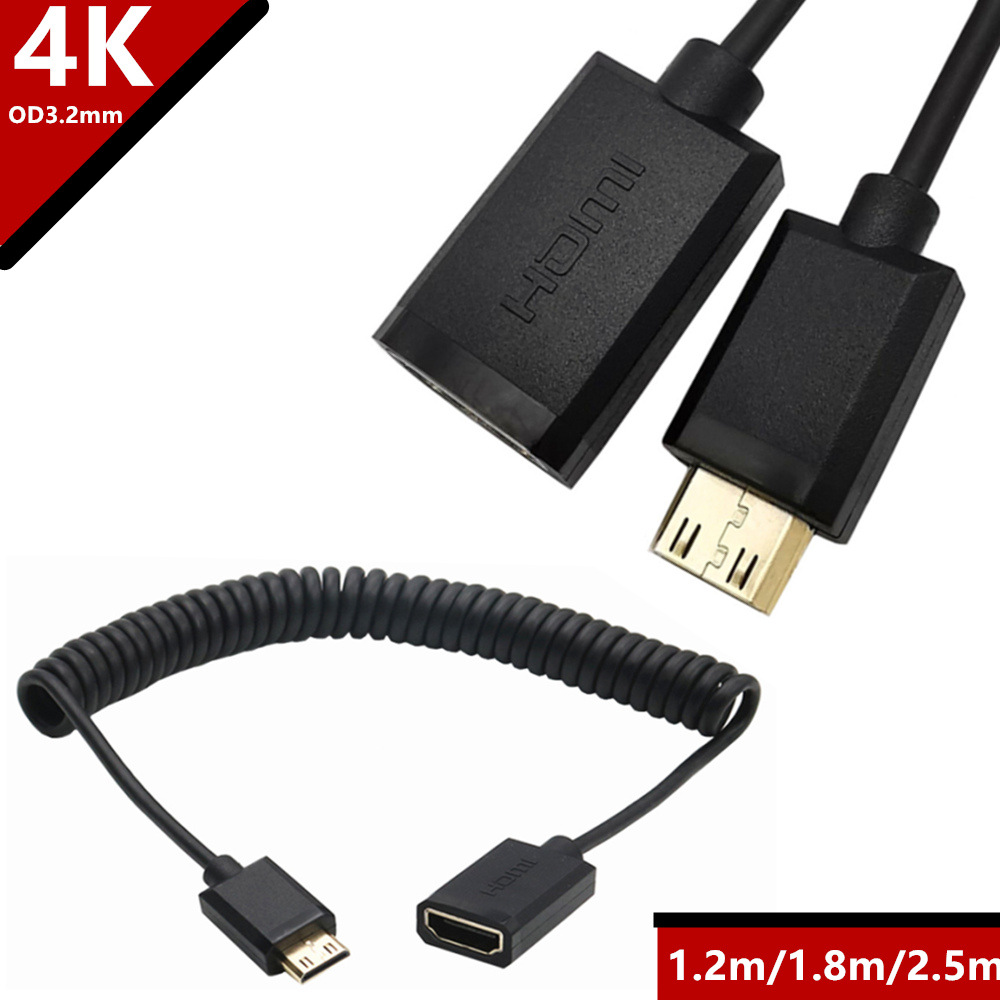 【HOT】 Kính Thiên Văn 60Hz mini hdmi Lần Lượt HDMI Mẹ 3.2mm Cáp HD Video HD Màn Hình Phẳng Với TV 4K