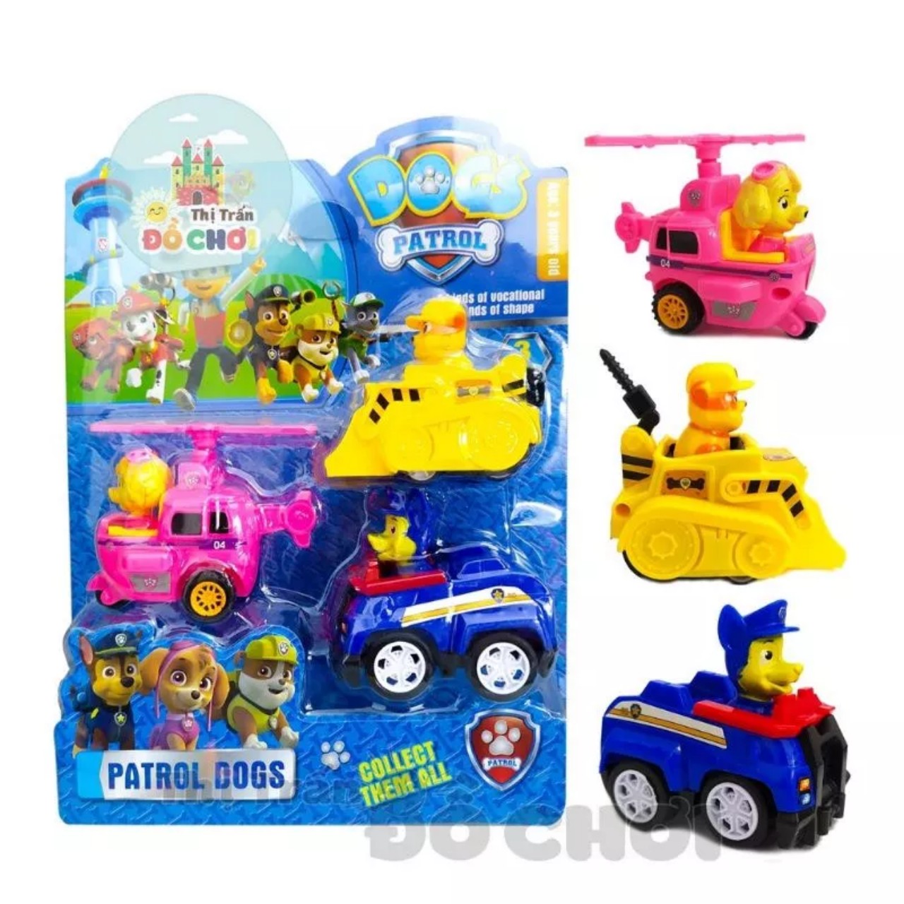 Hộp xe đồ chơi 6 chú chó cứu hộ pow patrol
