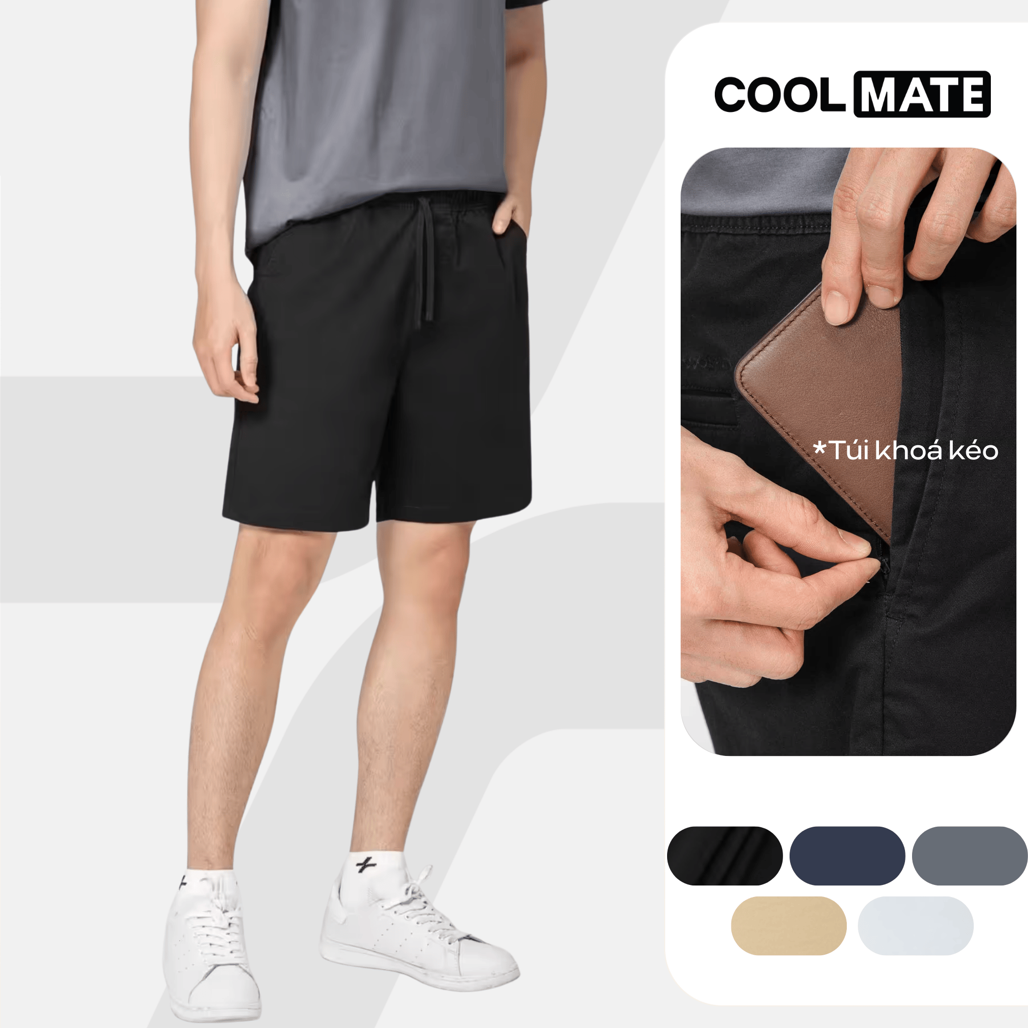 Quần Chino nam 7inch co giãn, thấm hút tốt, chống nhăn Coolmate