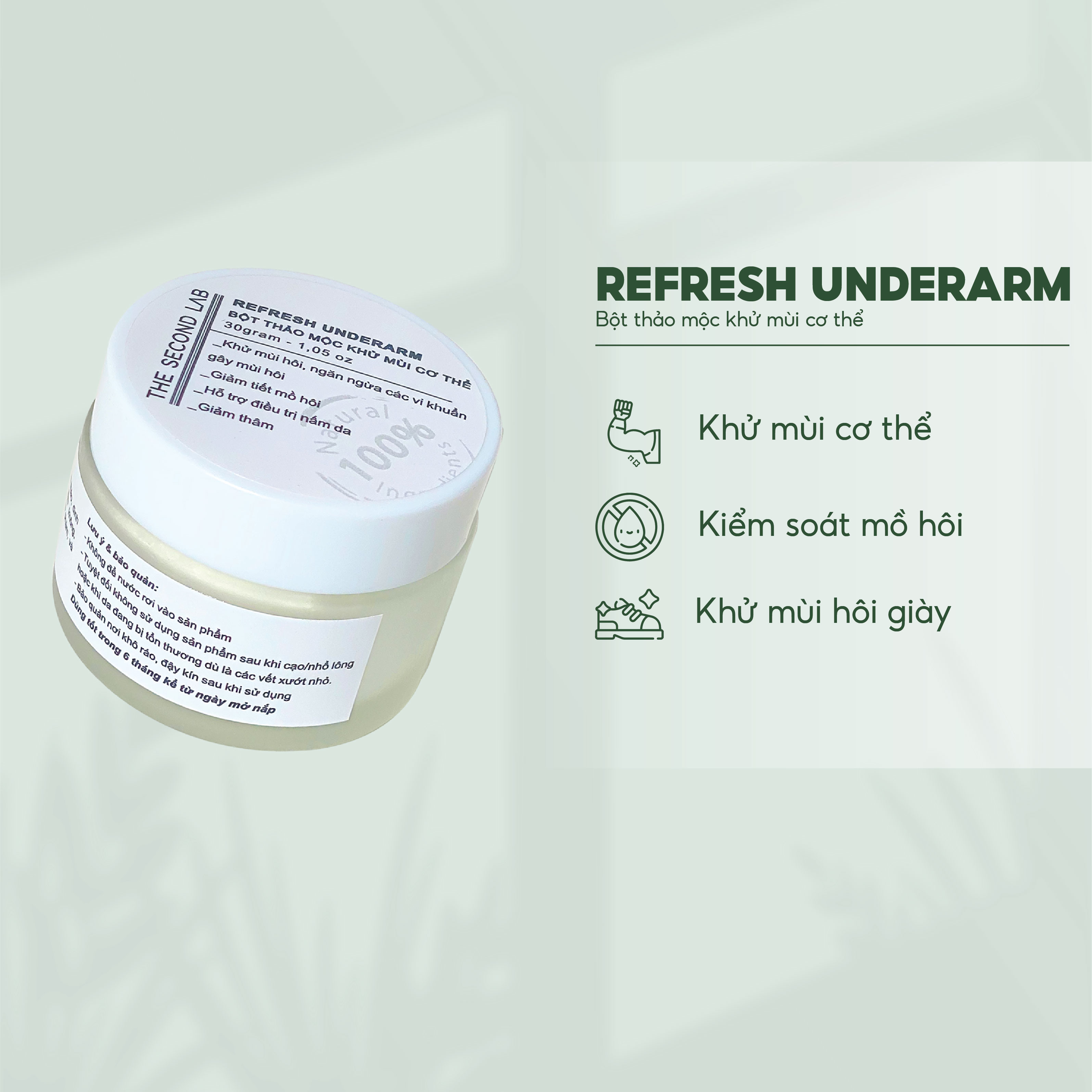 Bột thảo mộc khử mùi cơ thể - refresh underarm