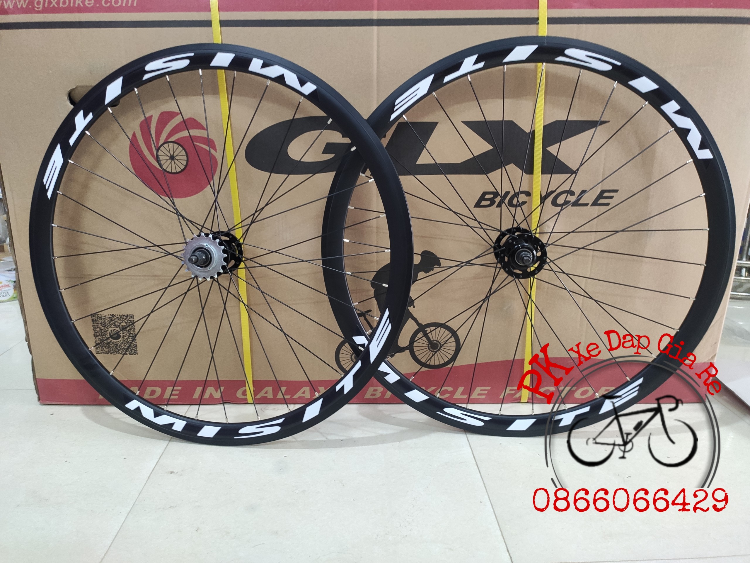 Bộ vành xe dạp Fixed Gear kèm líp hàng cao cấp, Vành Fixed Gear chạy bạc đạn siêu bon bản vành cao 4cm