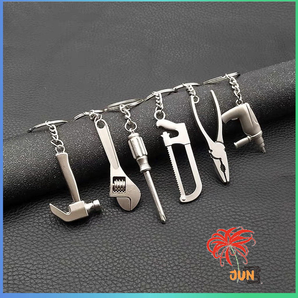 Móc khóa kim loại - hình búa, cờ lê, kiềm, tua vít mini đáng yêu.