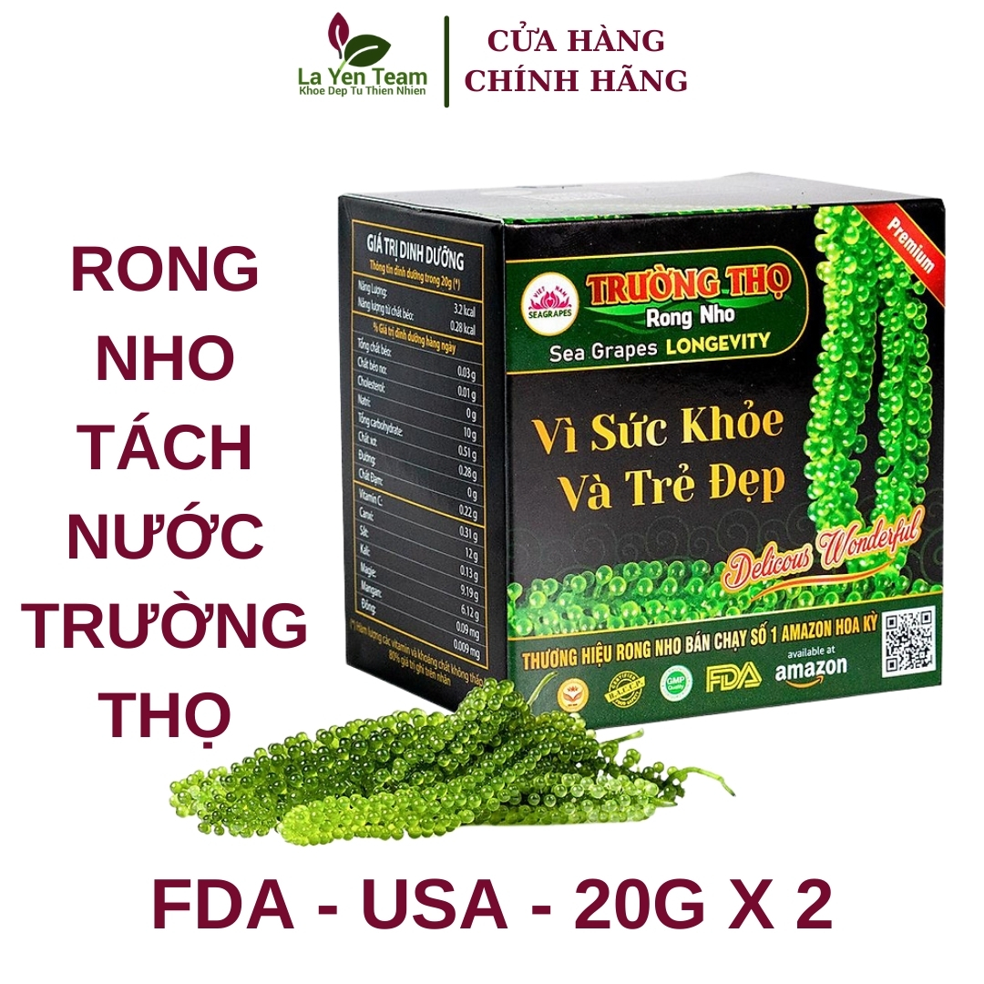 Rong Nho Trường Thọ Cao Cấp Hộp 2 Gói 40 gam tặng kèm 2 Sốt Mè Rang Nhật