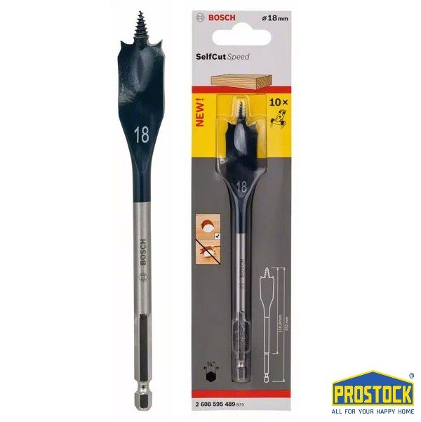 Mũi khoan gỗ đuôi cá bosch 18mm 2608595489