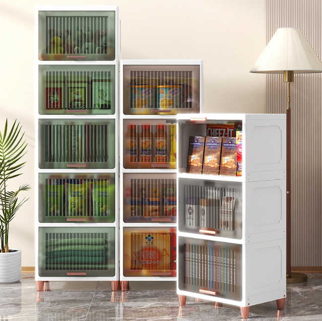 YTC multi-functional plastic storage cabinet 2023 flip cover