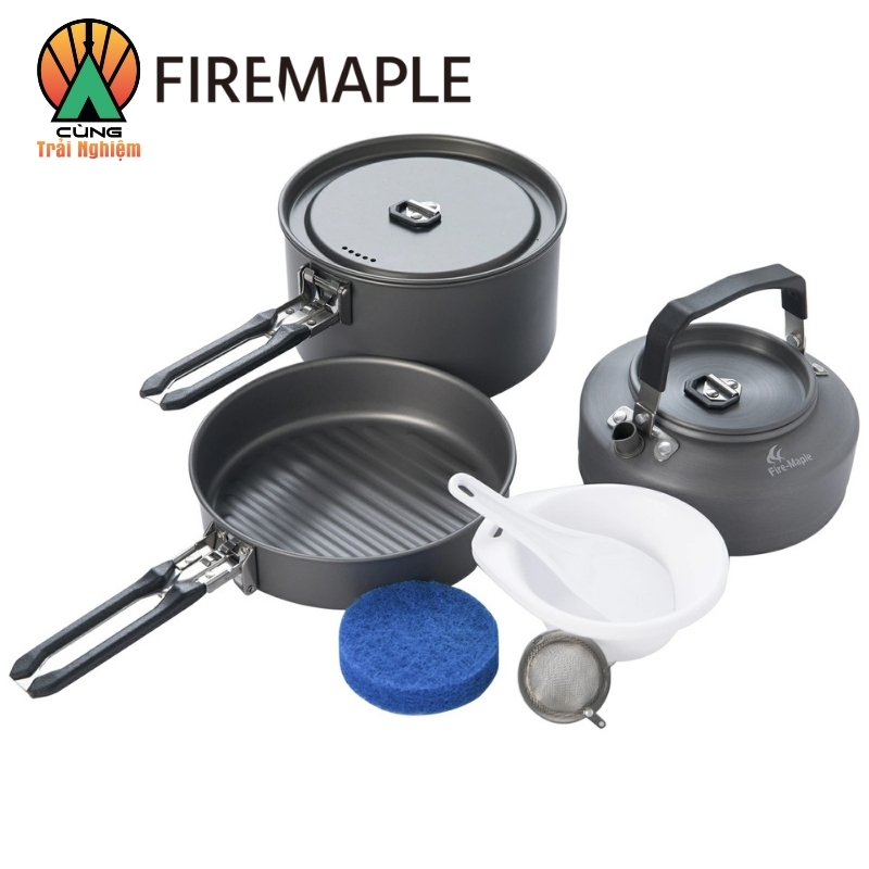Combo nồi chảo nấu ăn 3 trong 1 tiện lợi chuyên dụng dã ngoại fire maple feast 2 gọn nhẹ
