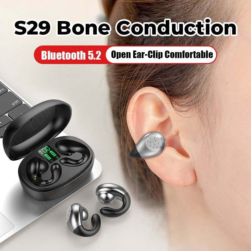 S29 TWS Ambie Sound Bone Conduction Bluetooth 5.2 Earphones Wireless