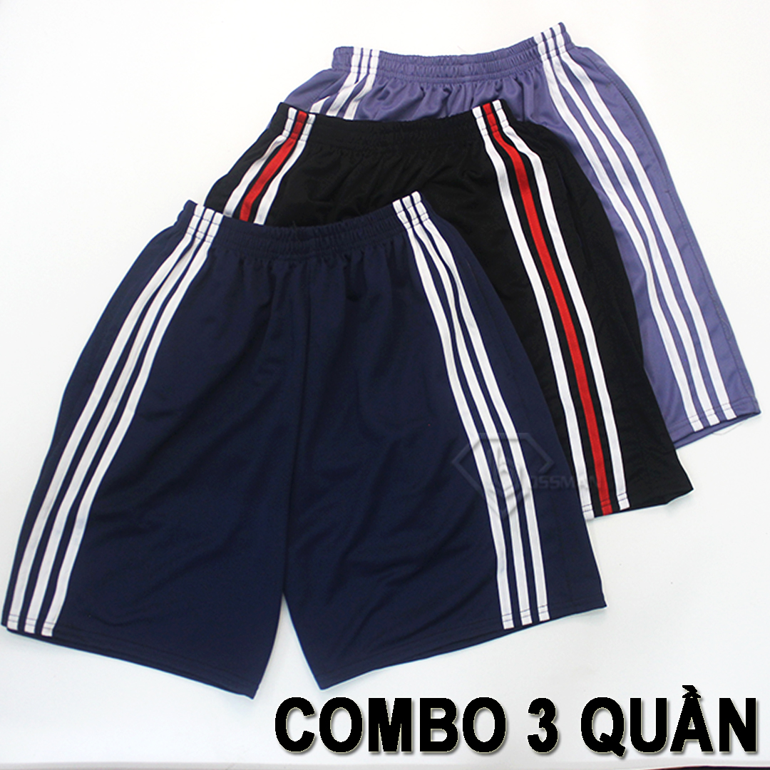 [HCM]COMBO 3 QUẦN ĐÙI THUN NAM 3 LINE từ 55kg - 80kg