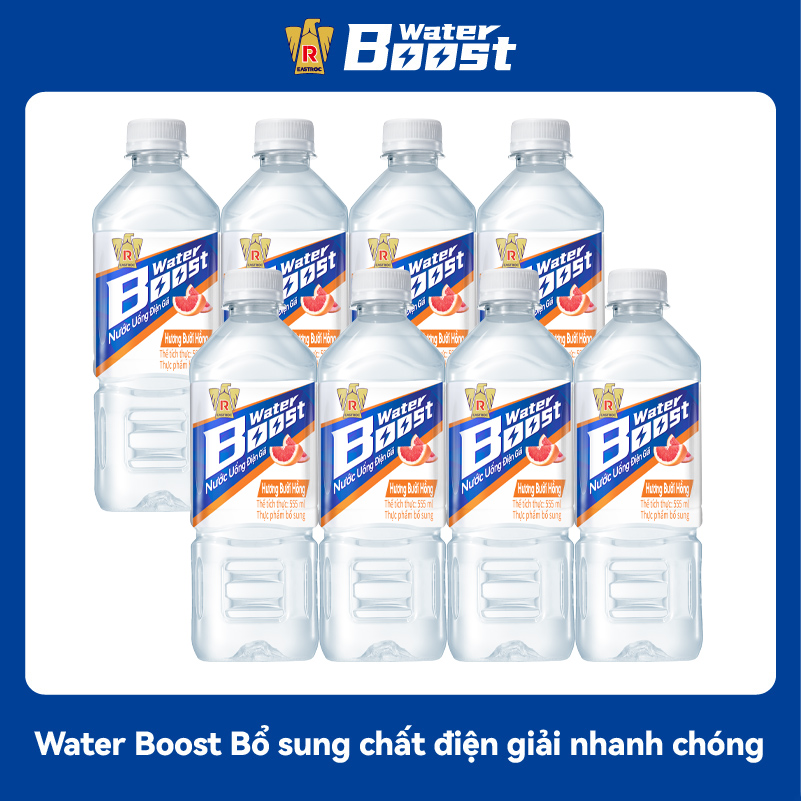 8 Chai Nước Uống Điện Giải Nước Giải Khát Water Boost Hương Bưởi Hồng  555ml chai  