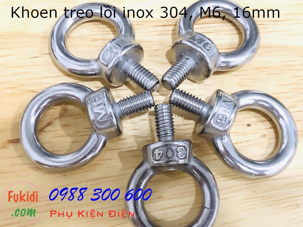 5 cái móc treo tròn M6, khoen treo tròn M6, inox 304, phi 16mm - M0CM6