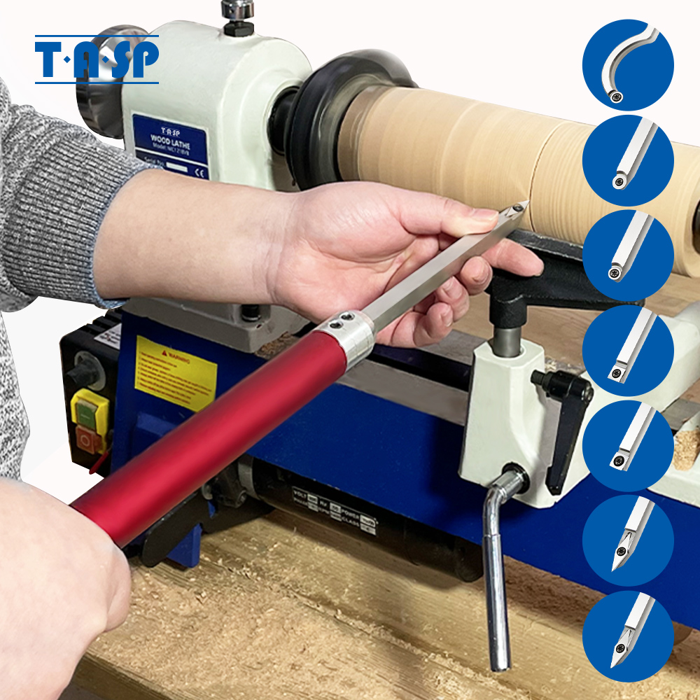 TASP Công Cụ Tiện Gỗ Carbide Chèn Cutter Với Xử Lý Nhôm Woodturning Lưỡi Đục Cho Chế Biến Gỗ Lathe Máy