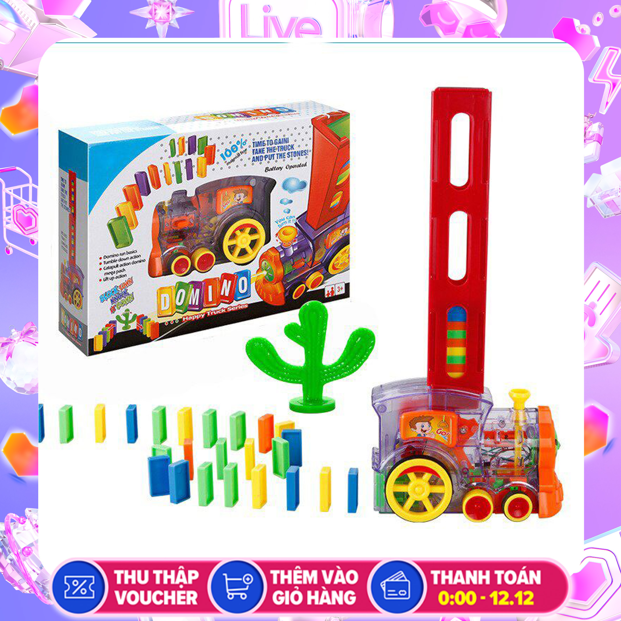 Đồ chơi tầu hỏa xếp hình 80 miếng domino, tàu hỏa đồ chơi thông minh cho bé, đồ chơi bé trai - Sochu Kids