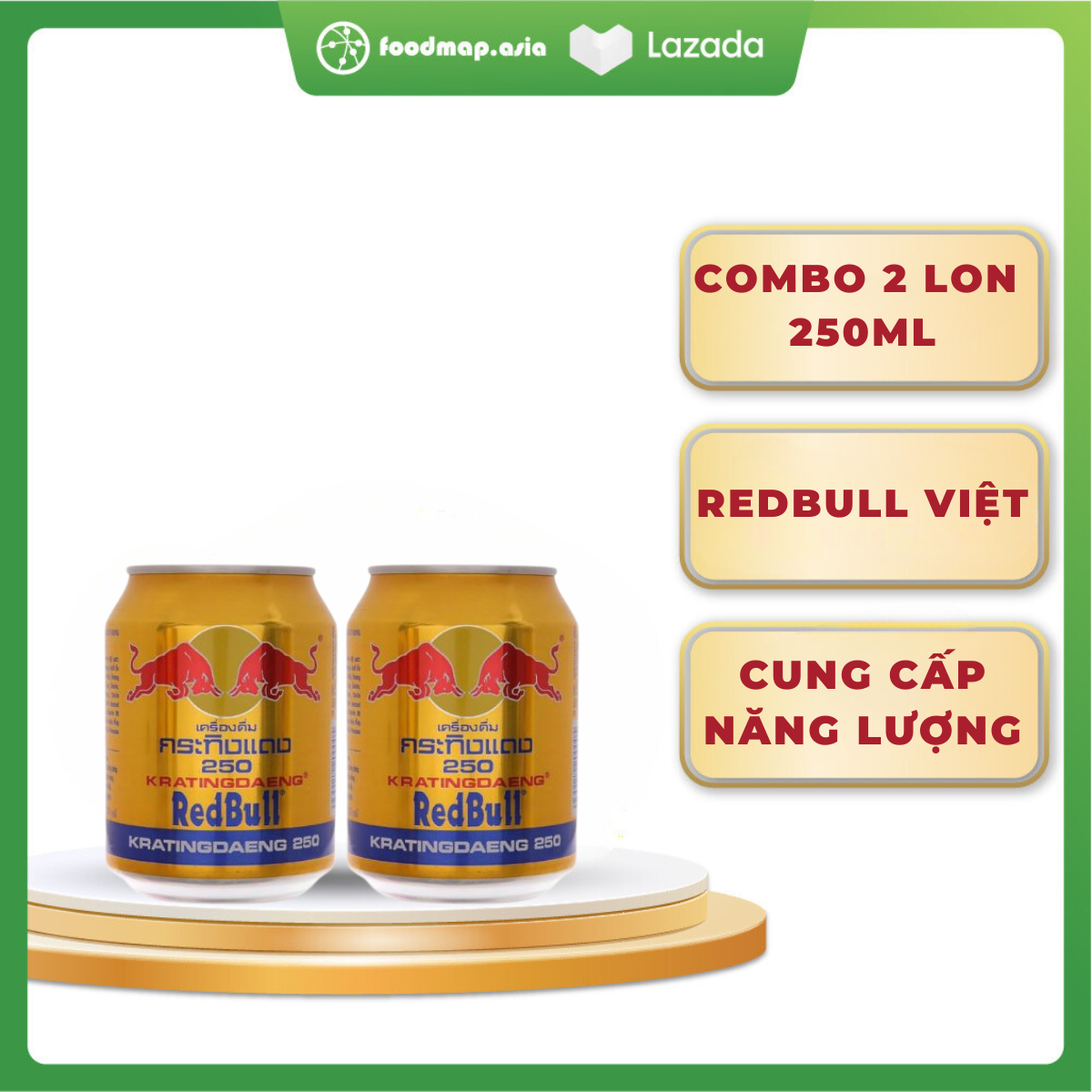 Nước tăng lực redbull bò húc việt - lon 250ml