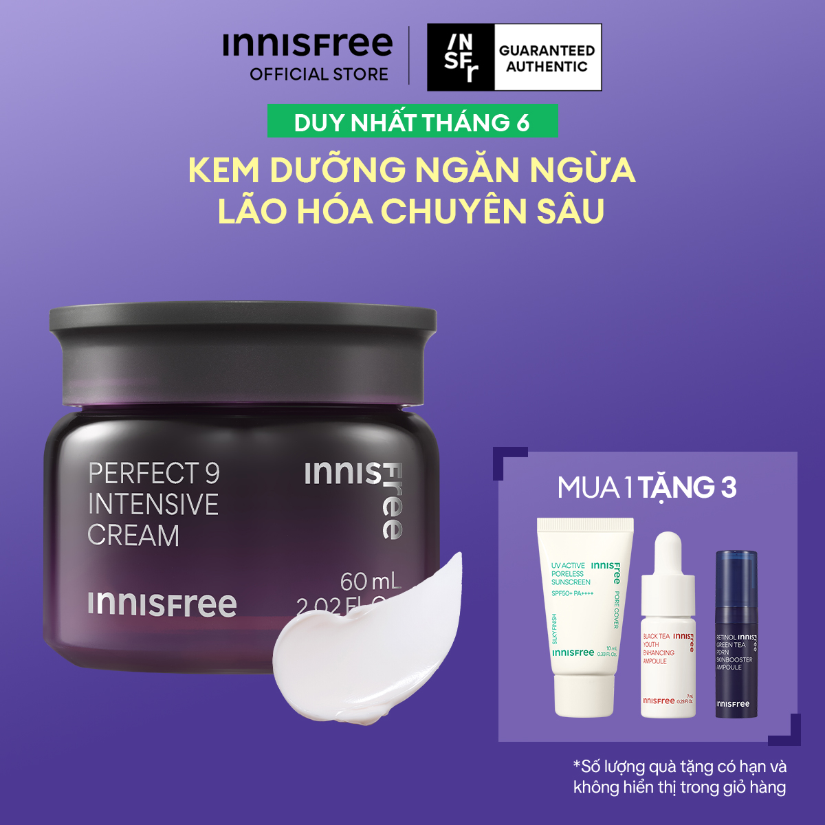 Kem dưỡng ngăn ngừa lão hóa chuyên sâu INNISFREE Perfect 9 Intensive Cream 60ml