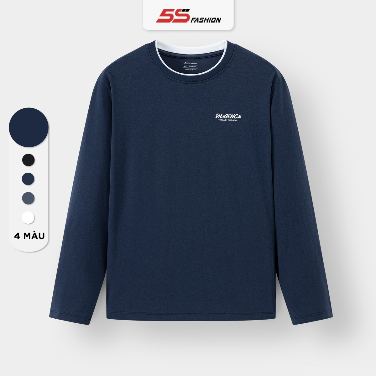 Áo Thun Nam Dài Tay 5S FASHION Ultra-Soft S2, In Chữ, Co Giãn Thoải Mái, Giữ Ấm (ATH24014)