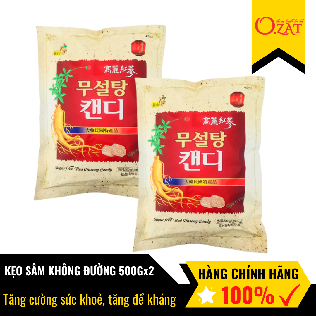 [HCM]Combo 2 gói kẹo hồng sâm không đường Hàn Quốc 500g