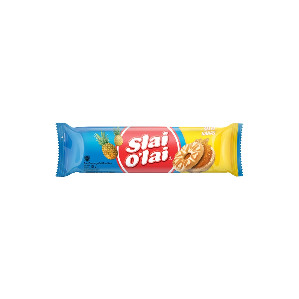 Bánh quy slai o’lai nhân mứt dâu, mứt dứa, việt quốc mayora gói 128g