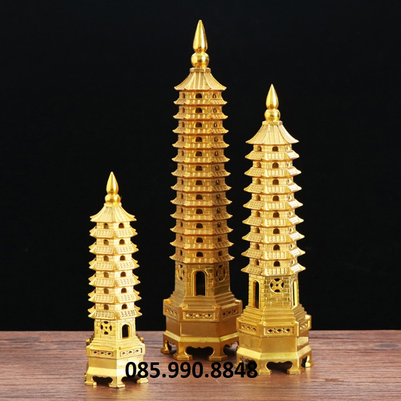 Tháp văn xương cầu công danh, thăng quan tiến chức - Mạ vàng. Cầu công danh, thăng quan tiến chức. Đặt ở bàn làm việc, bàn thờ, kệ sách để cầu may mắn trong công việc