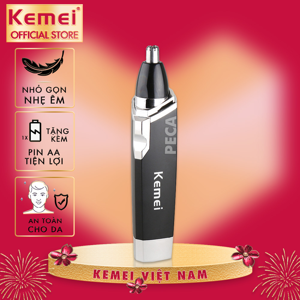 Máy tỉa lông mũi Kemei KM-6512 dùng pin AA tiện lợi ( tặng kèm 1 viên pin đi kèm máy)