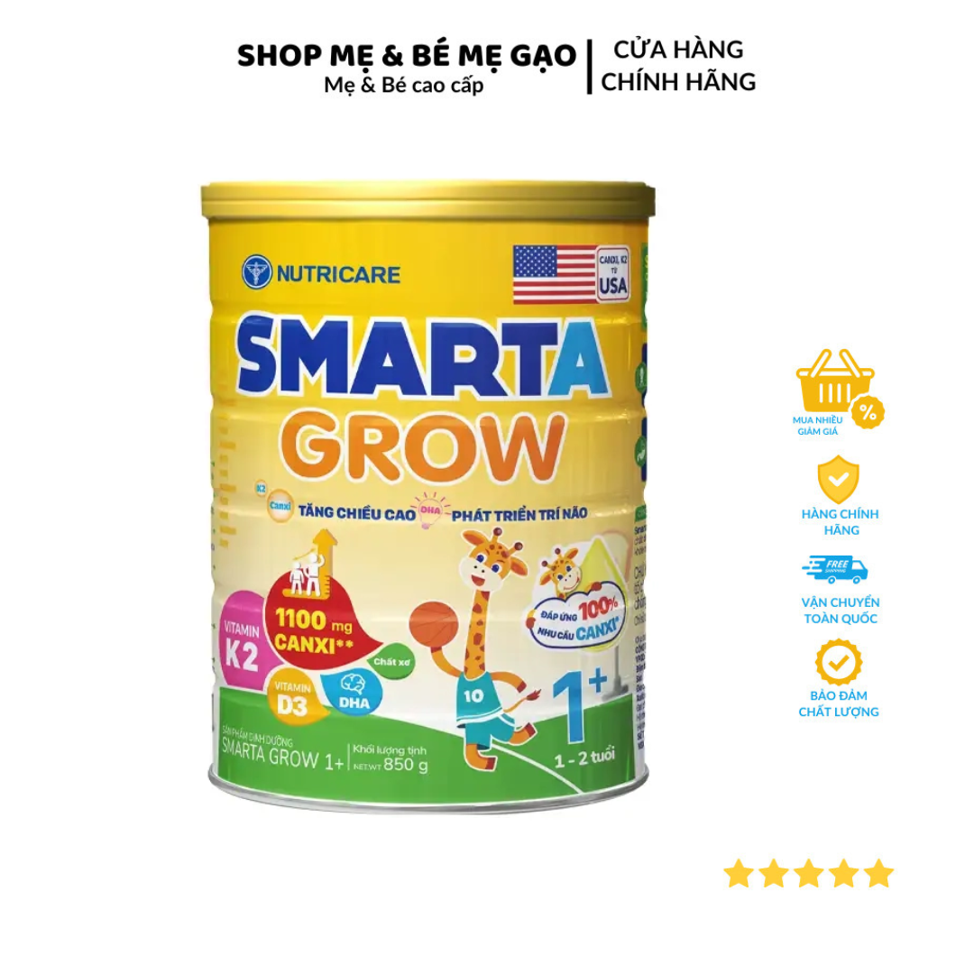 Nutricare Smarta Grow + 1 850g – Sữa Bột Phát Triển Chiều Cao