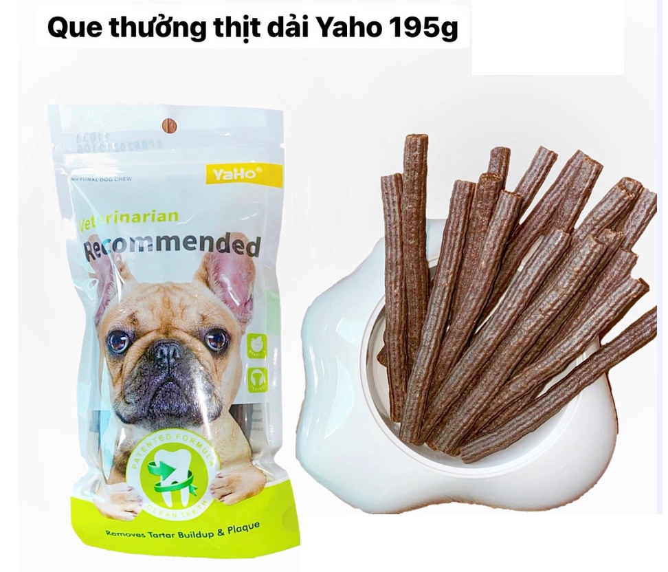 Bánh thưởng yaho que thịt dải làm sạch răng thú cưng 195g