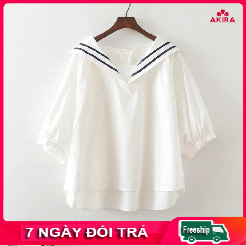 Áo sơmi kiểu nữ thủy thủ - áo thủy thủ - Thời trang phong cách Nhật