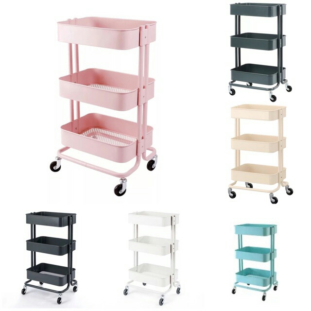 [HCM]Kệ 3 tầng Ikea bánh xe tay đẩy HCM có tay tầm