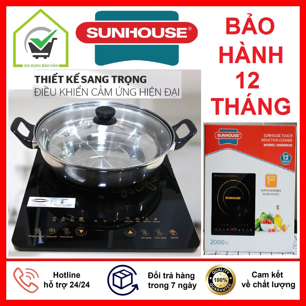 Bếp từ cảm ứng cao cấp sunhouse shd6800 nấu cực nhanh