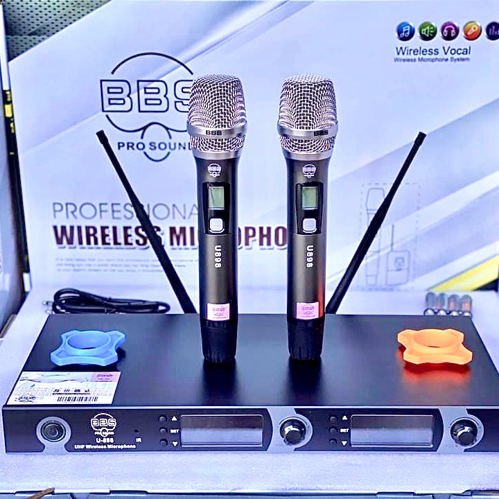 Micro karaoke không dây BBS U898 - Model mới 2021 - Vỉ tím, tự ngắt, hát nhẹ, tròn tiếng, bắt sóng siêu xa