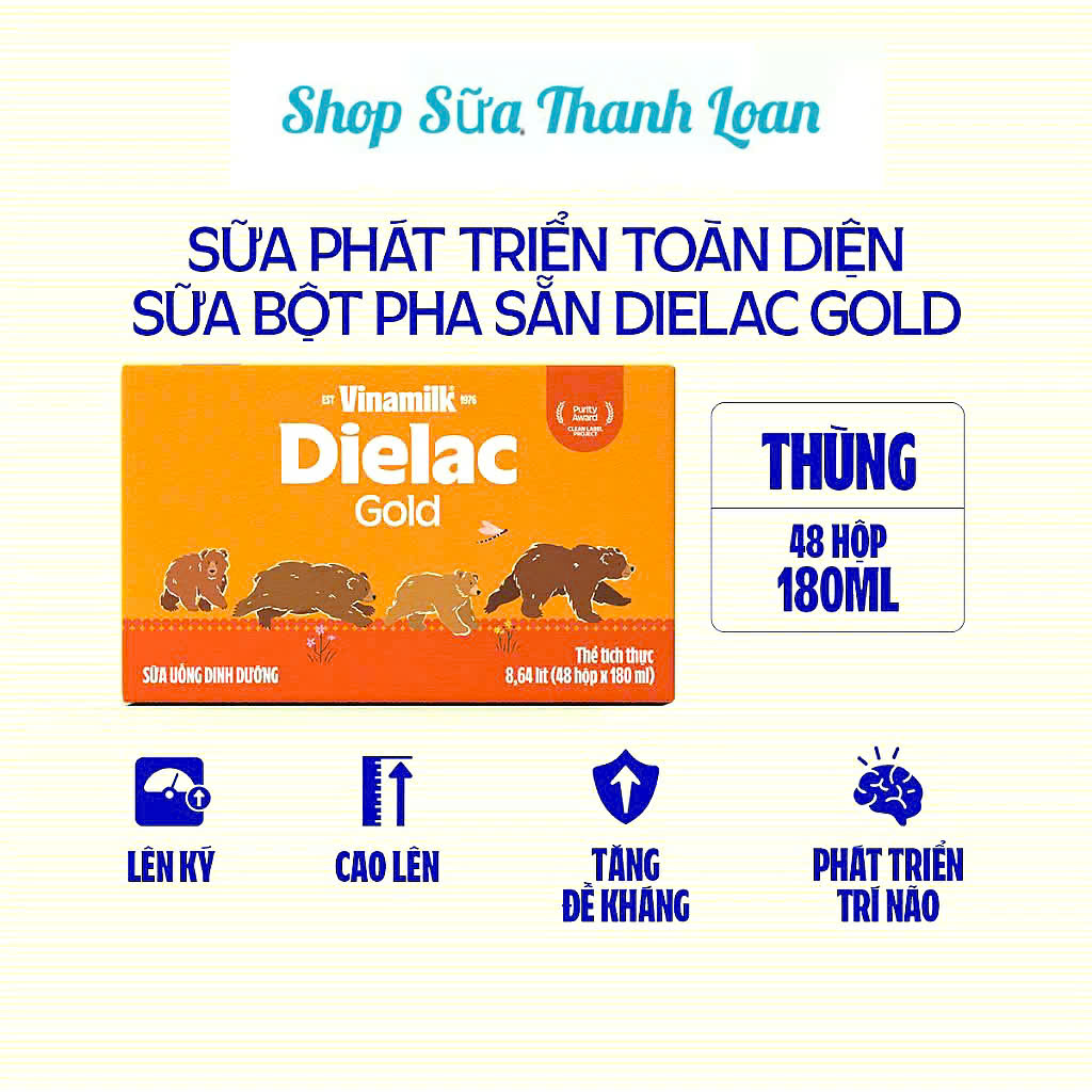 (with Points Card) Box of 48 Boxes of Dielac Gold Ready-Mixed Powdered Milk 180ml. - 2