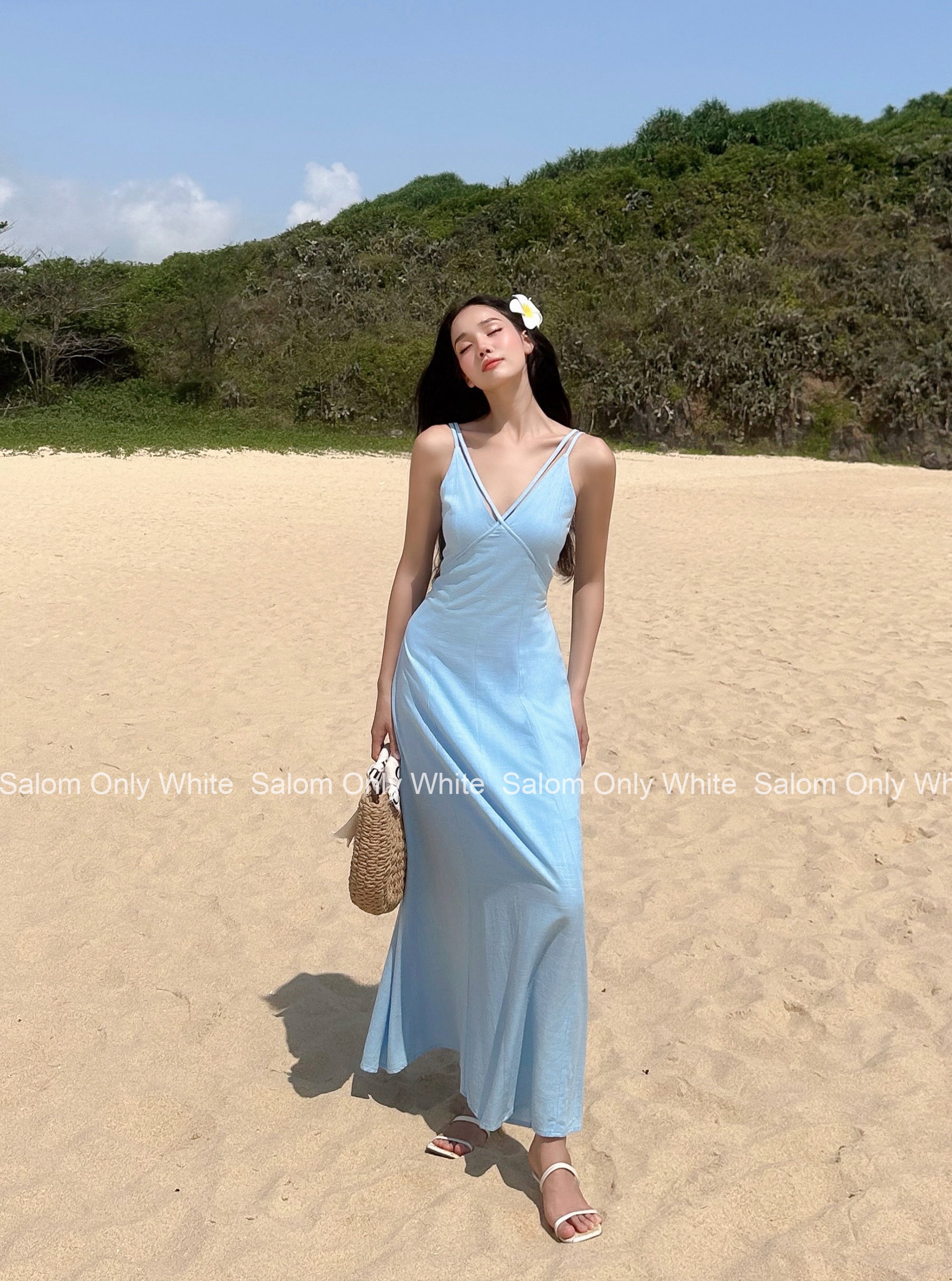𝐌𝐚𝐲𝐚 𝐃𝐫𝐞𝐬𝐬 - Đầm hai dây maxi linen nữ tính Salom