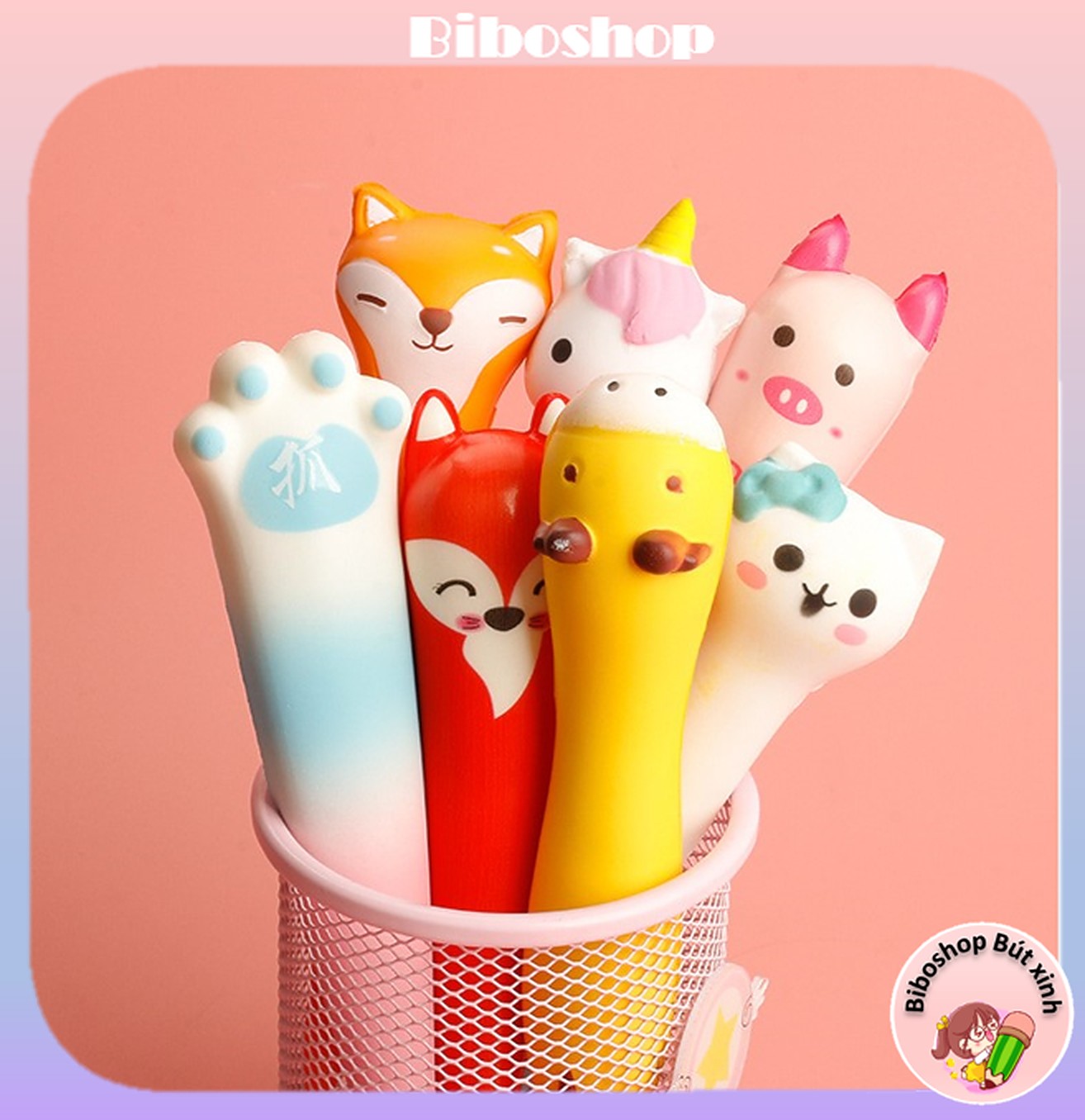 HCM - Bút squishy mực đen độc lạ dễ thương cá tính vừa viết bài vừa xả stress - Biboshop Bút xinh