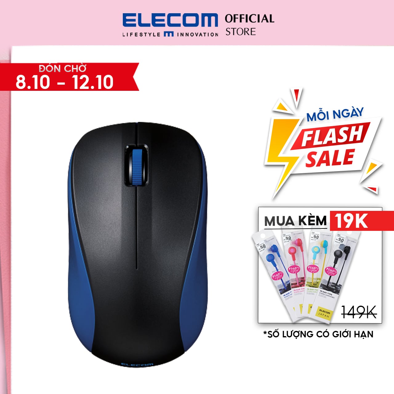 Chuột bluetooth yên tĩnh irled elecom m-by11brsk - hàng chính hãng
