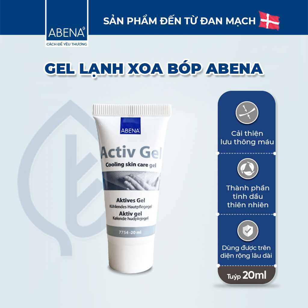 Gel xoa bóp lạnh giảm đau cơ Abena ActivGel - Nhập Khẩu Đan Mạch (Tuýp 20ml)